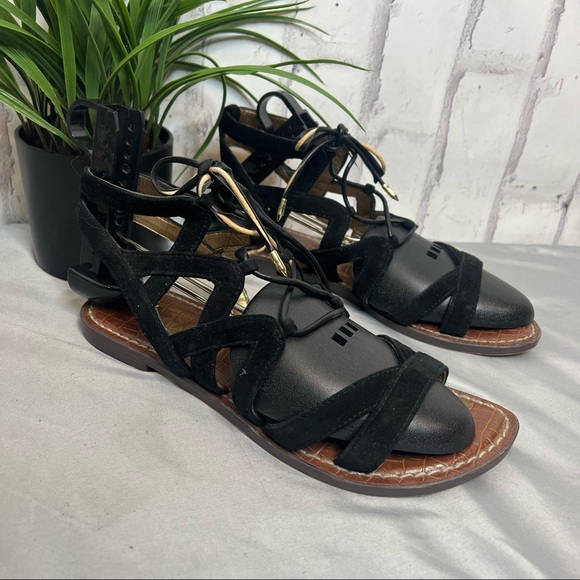 Black gladiator Sandals Sam Edelman size 7 - Picture 1 of 7